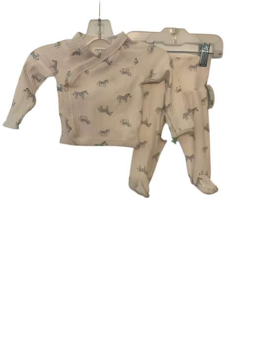 Carters (C) White Blue Infant Size NB 2PC Casual