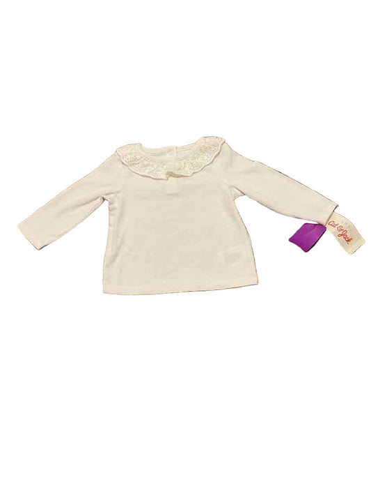 Cat and Jack (D) White Infant Size 6-9 MO Girl's LSTop