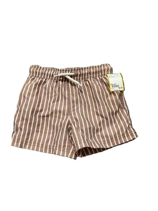 Little Planet (D) Brown White Toddler Size 4T Boy's SwimTrunks