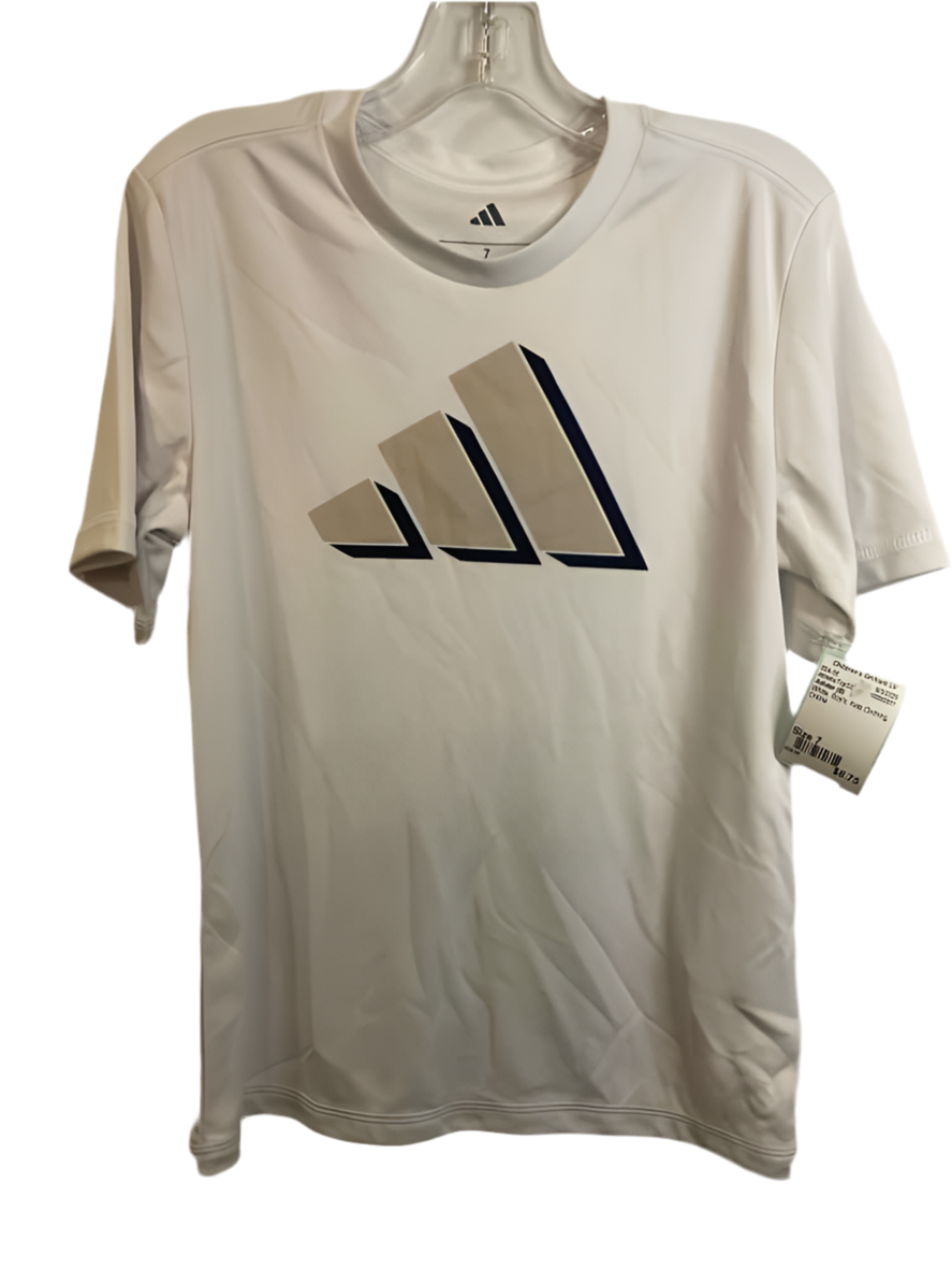 Adidas (B) White Youth Size 7 AthleticTopSS