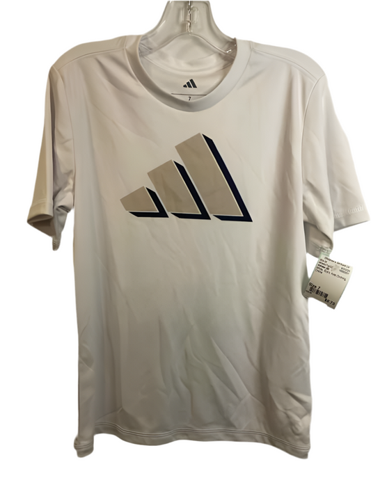 Adidas (B) White Youth Size 7 AthleticTopSS