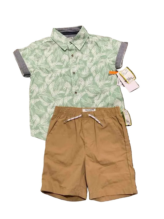Free Planet Green Tan Toddler Size 4T Boy's 2PCDressy