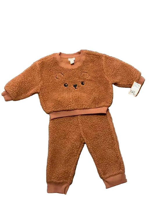 Cat and Jack (D) Brown Infant Size 12 MO Boy's 2PC Casual