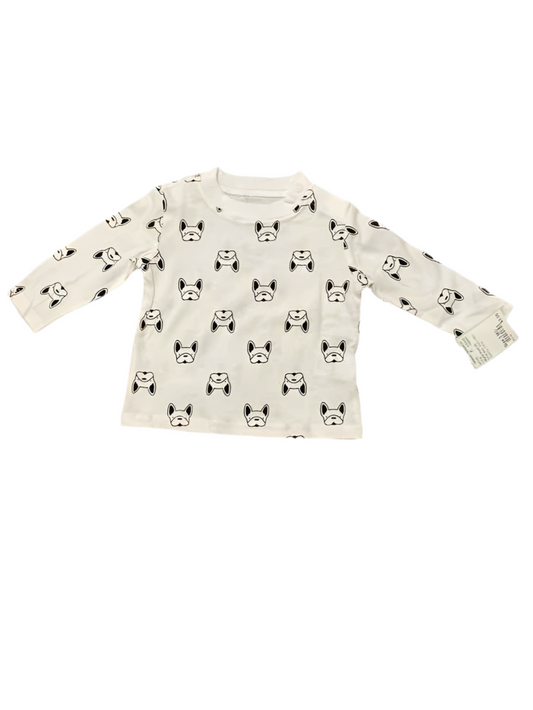 Mighty Goods (D) White Black Infant Size 3 MO Boy's LSTop