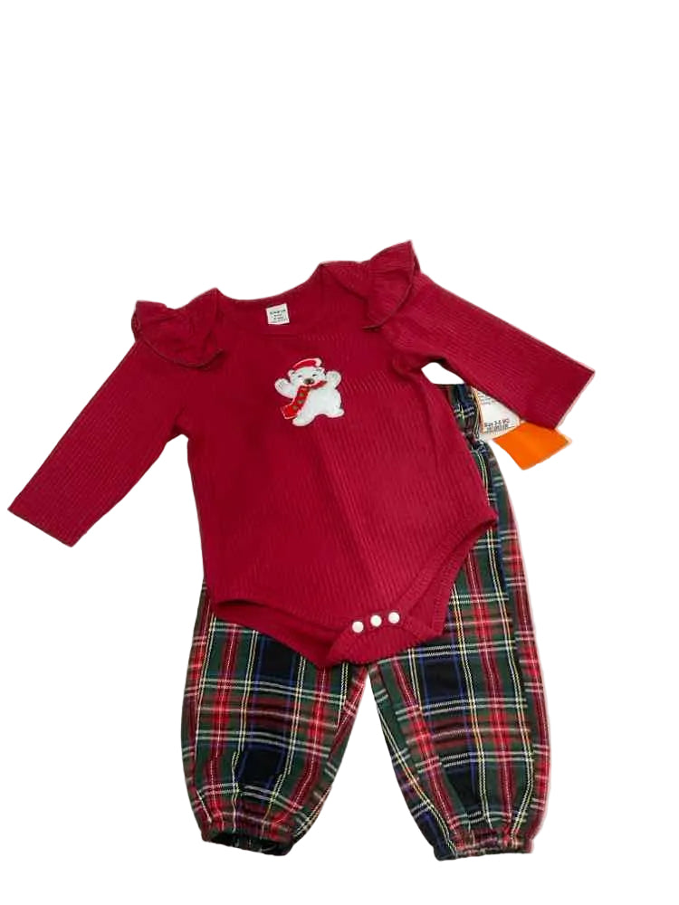 Shein (E) Red Green Infant Size 3-6 MO Girl's 2PC Casual