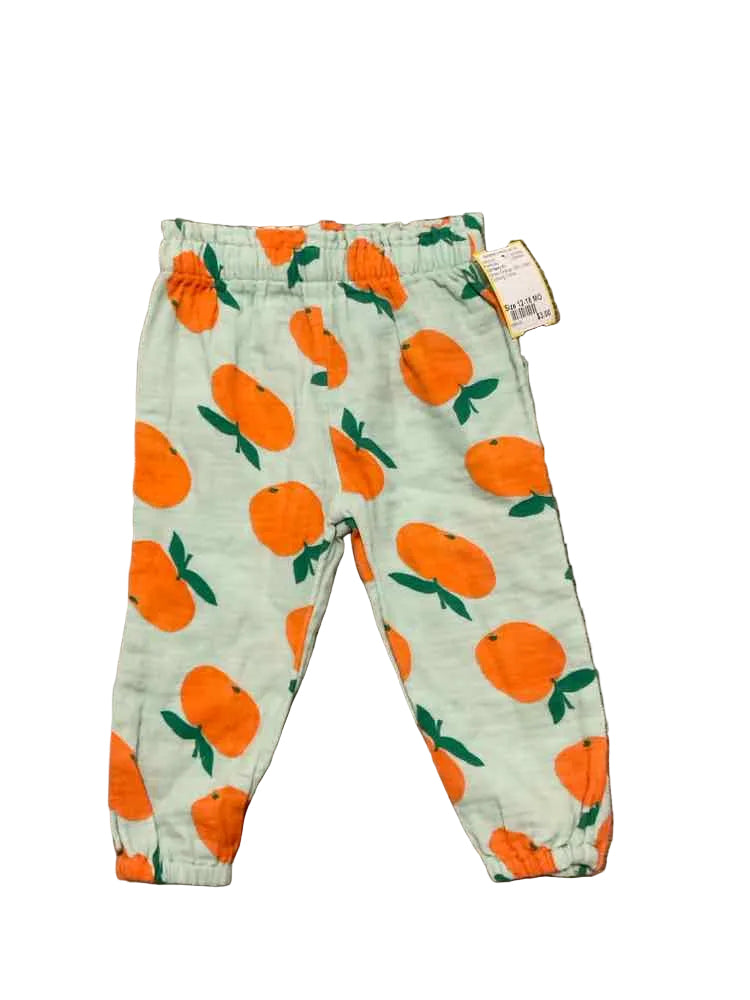 Old Navy (C) Green Orange Infant Size 12-18 MO Girl's PantBasic