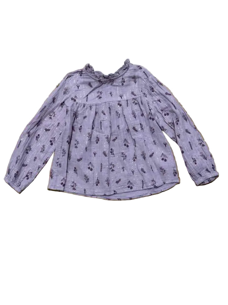 Cat and Jack (D) Purple Yellow Youth Size 6 Girl's LSTop
