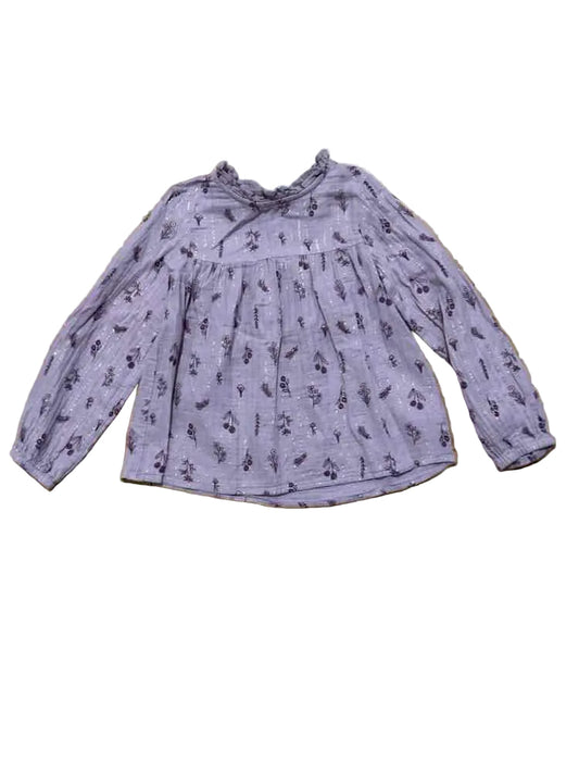 Cat and Jack (D) Purple Yellow Youth Size 6 Girl's LSTop