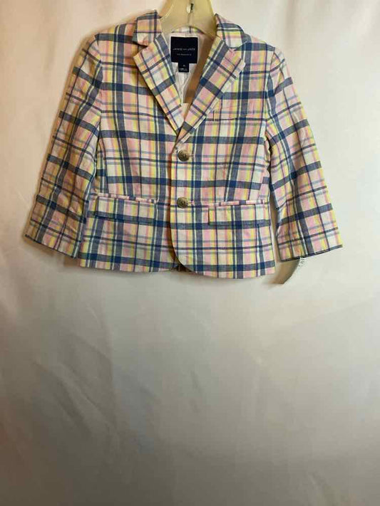 Janie and Jack (A) Blue Plaid Toddler Size 2T Blazer