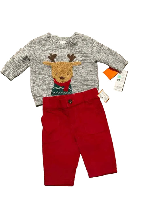 Carters (C) Red Gray Infant Size 3 MO Boy's 2PC Casual