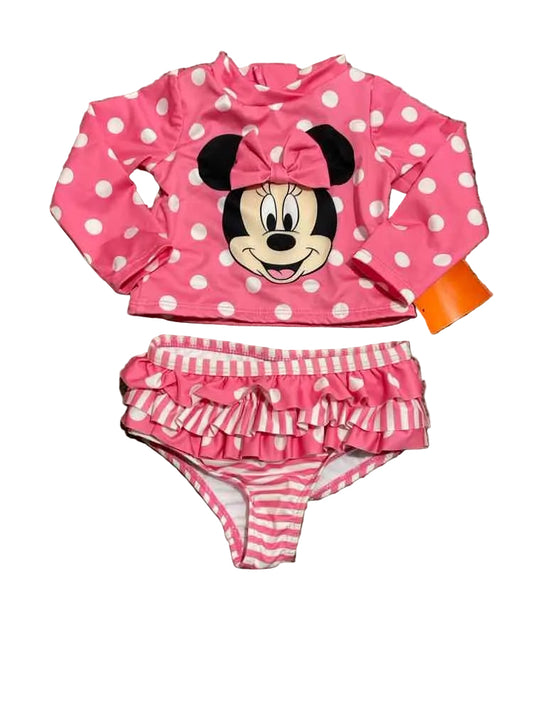 Disney Babies (C) White Pink Infant Size 3-6 MO Girl's 2PCSwimwear
