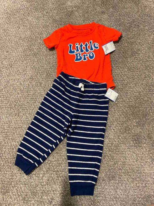 Carters (C) Orange Blue Infant Size 18 MO Boy's 2PC Casual