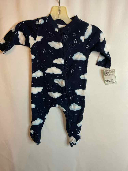 Old Navy (C) White Blue Infant Size 0-3 MO 1PCSleepwear