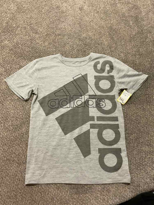 Adidas (B) Black Gray Youth Size 10-12 Boy's AthleticTopSS