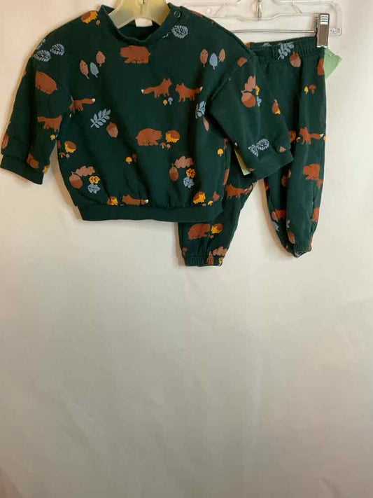 H & M (D) Brown Green Infant Size 9 MO 2PC Casual