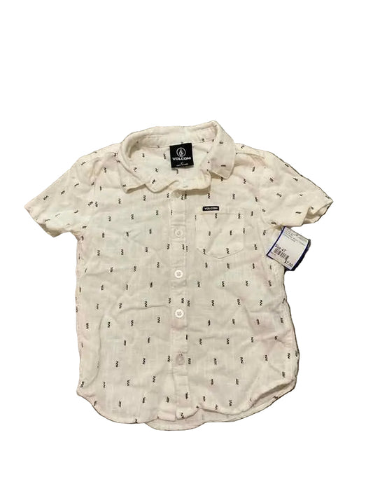Volcom (B) White Black Toddler Size 4T Boy's ButtondownSS