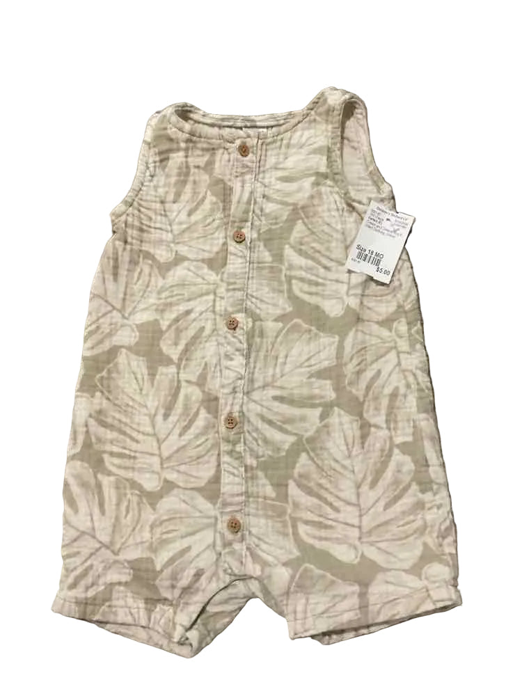 Carters (C) Cream and Green Infant Size 18 MO Boy's 1PC Casual