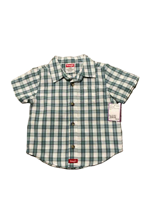 Wrangler (C) Plaid Infant Size 24 MO Boy's ButtondownSS