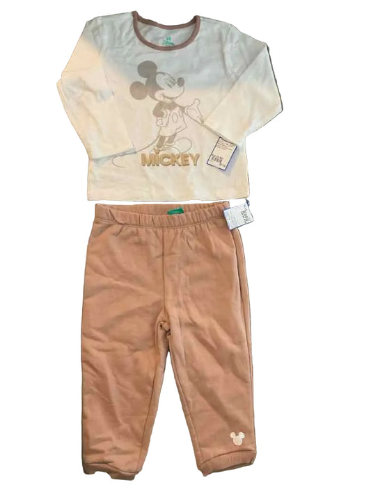 Disney Babies (C) white brown Infant Size 24 MO Boy's 2PC Casual