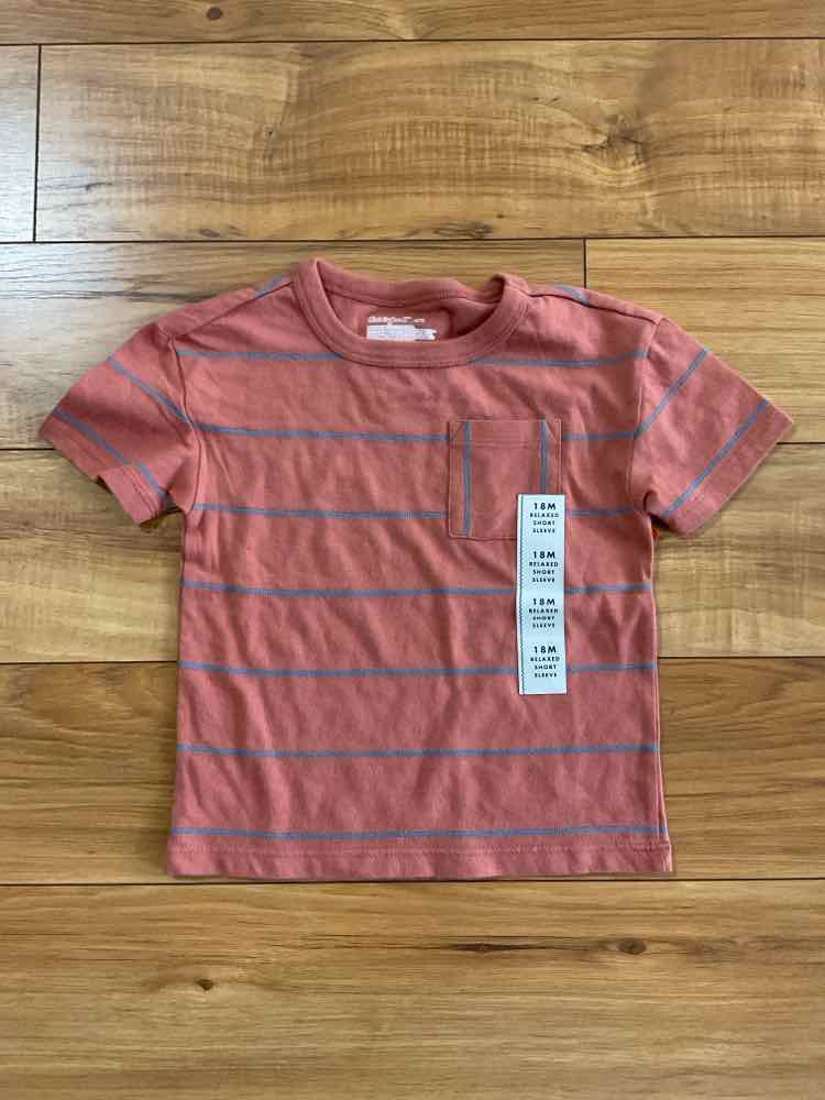 Cat and Jack (D) Orange Blue Infant Size 18 MO Boy's SSTop