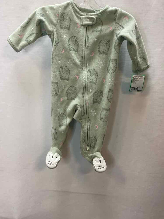 Carters (C) Green Pink Infant Size 0-3 MO 1PCSleepwear