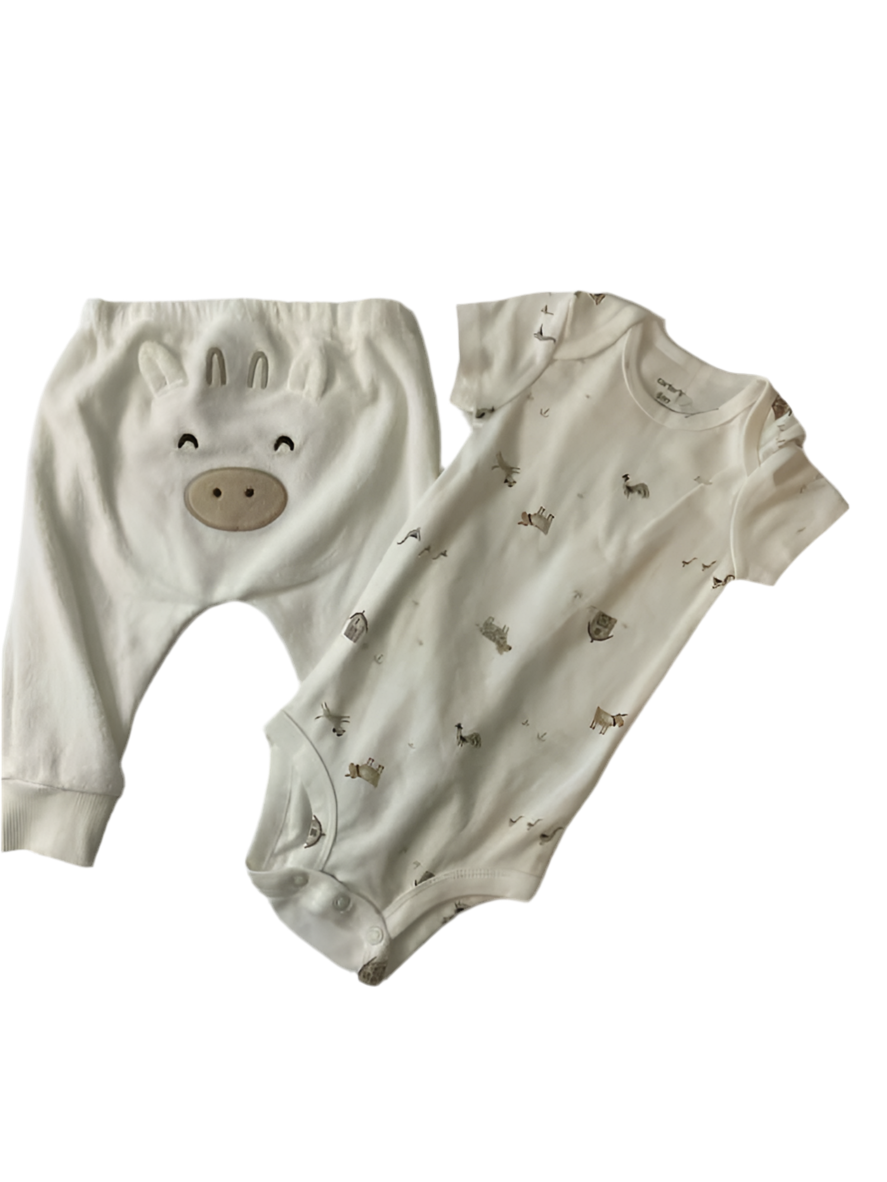 Carters (C) White Infant Size 6 MO 3PC Casual