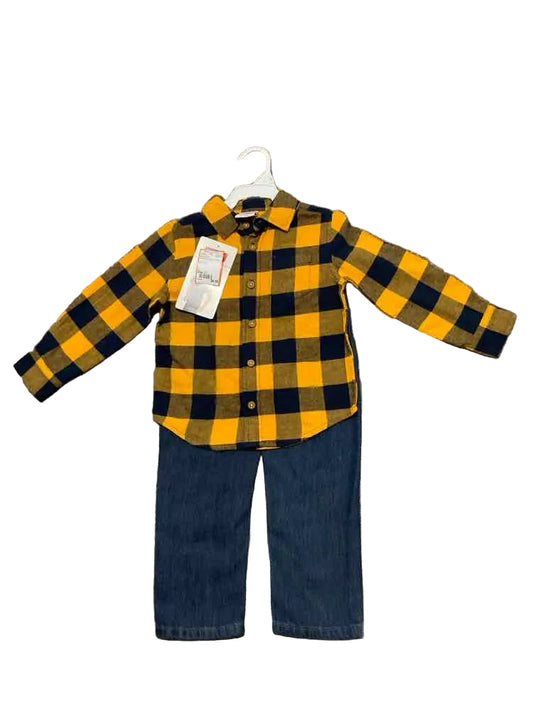 Wrangler (C) Blue Yellow Toddler Size 3T Boy's 2PCCasual