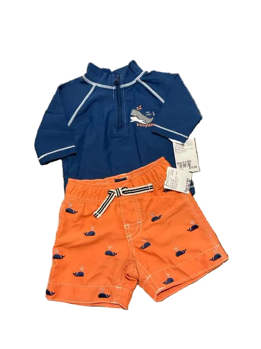 Baby Gap (B) Blue Orange Infant Size 0-3 MO Boy's 2PCSwimwear