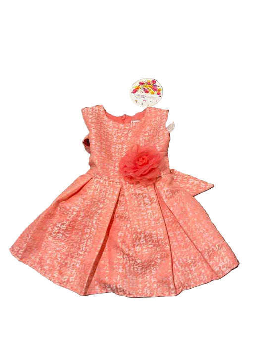 D Brand White Orange Infant Size 12 MO Girl's PartyDress
