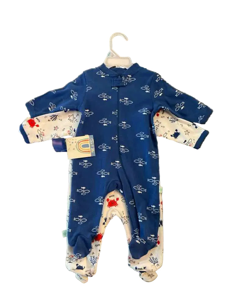 Millie & Myles White Blue Infant Size 0-3 MO Boy's 2PCSleepwear