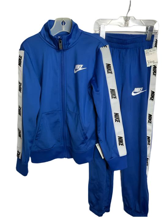 Nike (B) White Blue Youth Size 7 2PCAthleticPantSuit