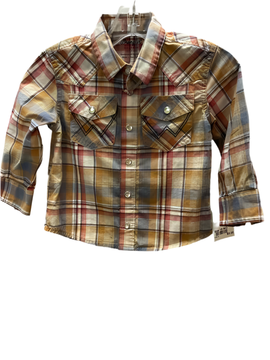 Wrangler (C) Plaid Infant Size 18 MO ButtondownLS