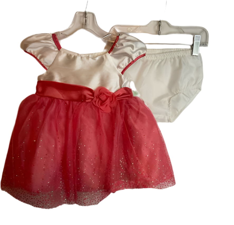 George (E) White Orange Infant Size 12 MO PartyDress