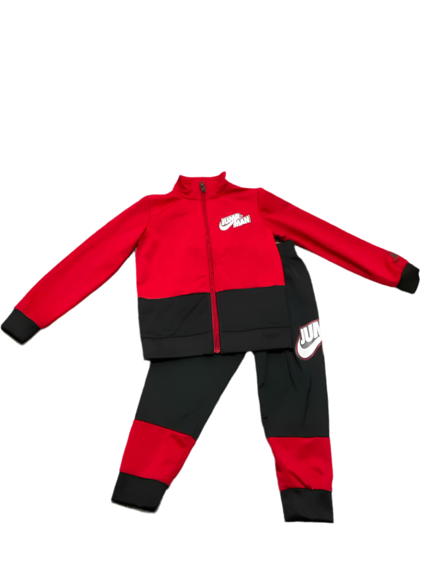 Nike (B) Red Black Toddler Size 4 Boy's 2PCAthleticPantSuit