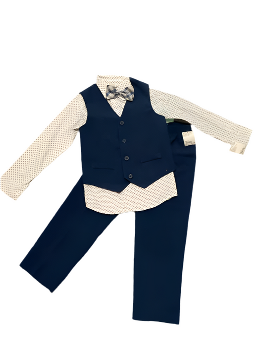 Van Huesen (C) White Blue Youth Size 6 Boy's 3PCDressy