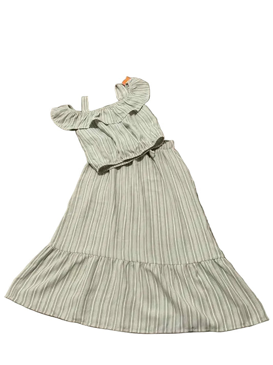 D Brand White Green Youth Size 10-12 Girl's 2PCDressy