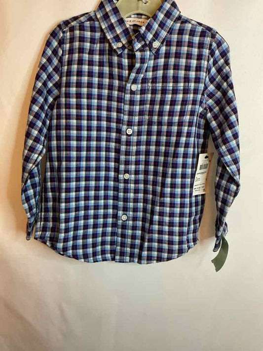 Janie and Jack (A) Blue Plaid Toddler Size 3T ButtondownLS