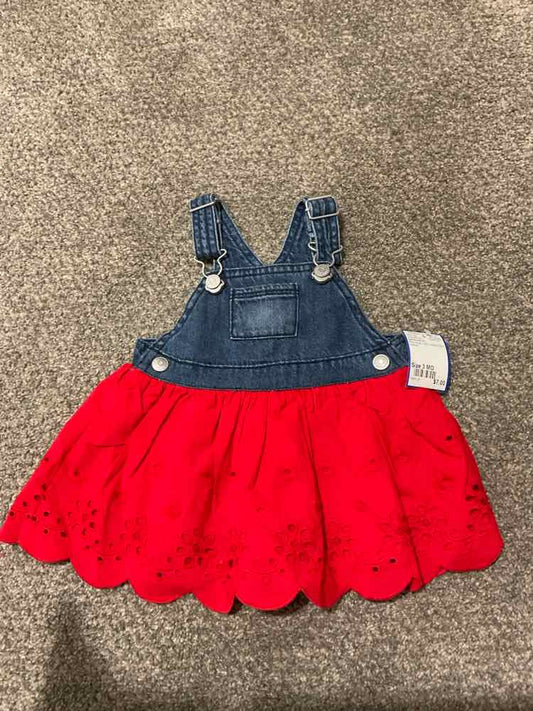 Gymboree (C) Blue Red Infant Size 3 MO Girl's CasualDress