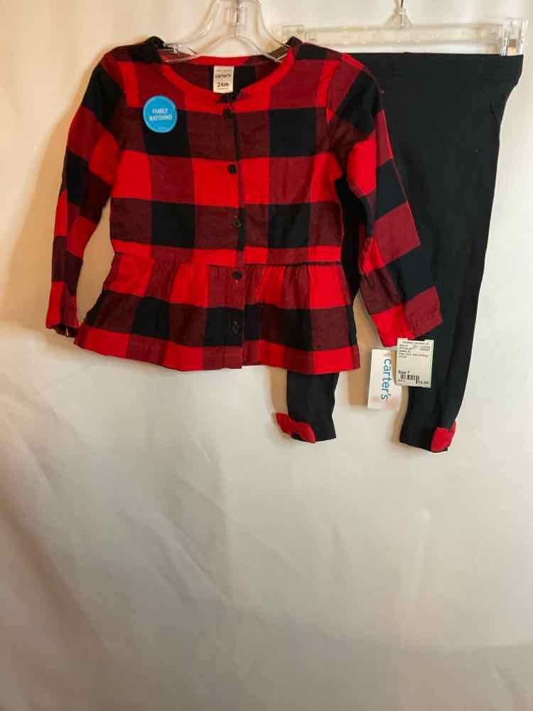 Carters (C) Plaid Youth Size 7 2PCCasual