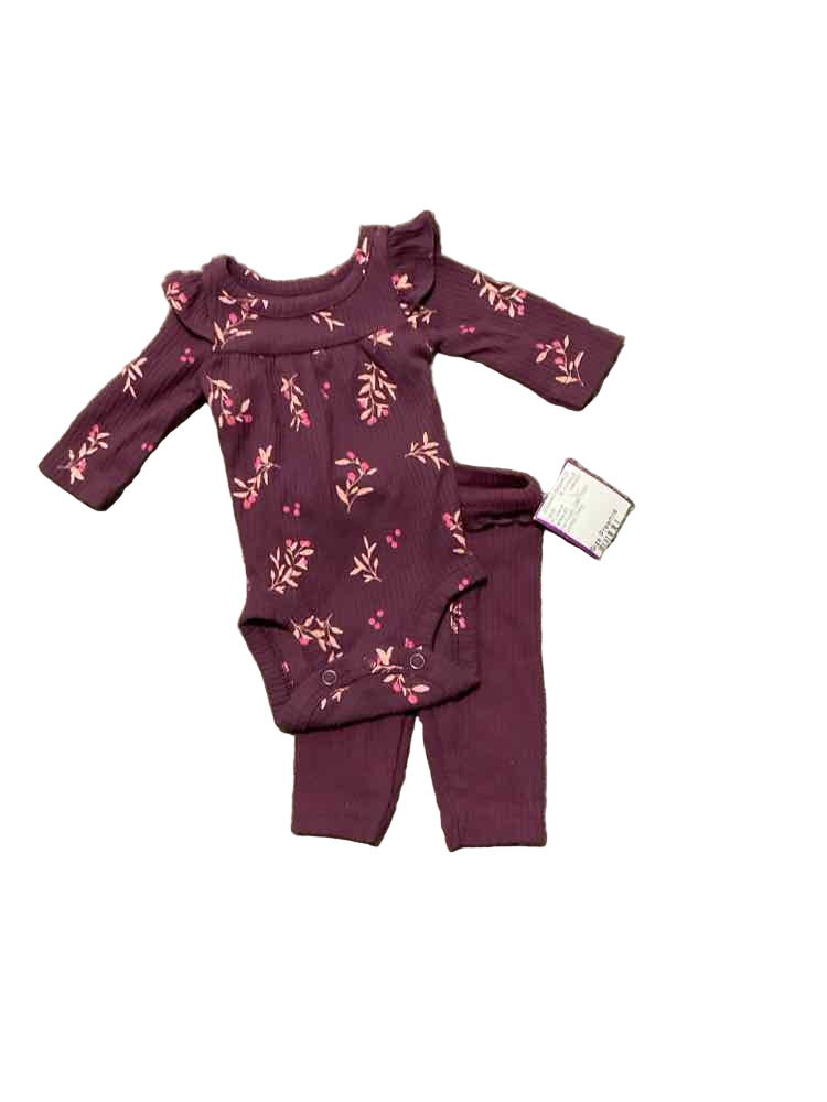 Carters (C) Pink Purple Infant Size Preemie Girl's 2PC Casual