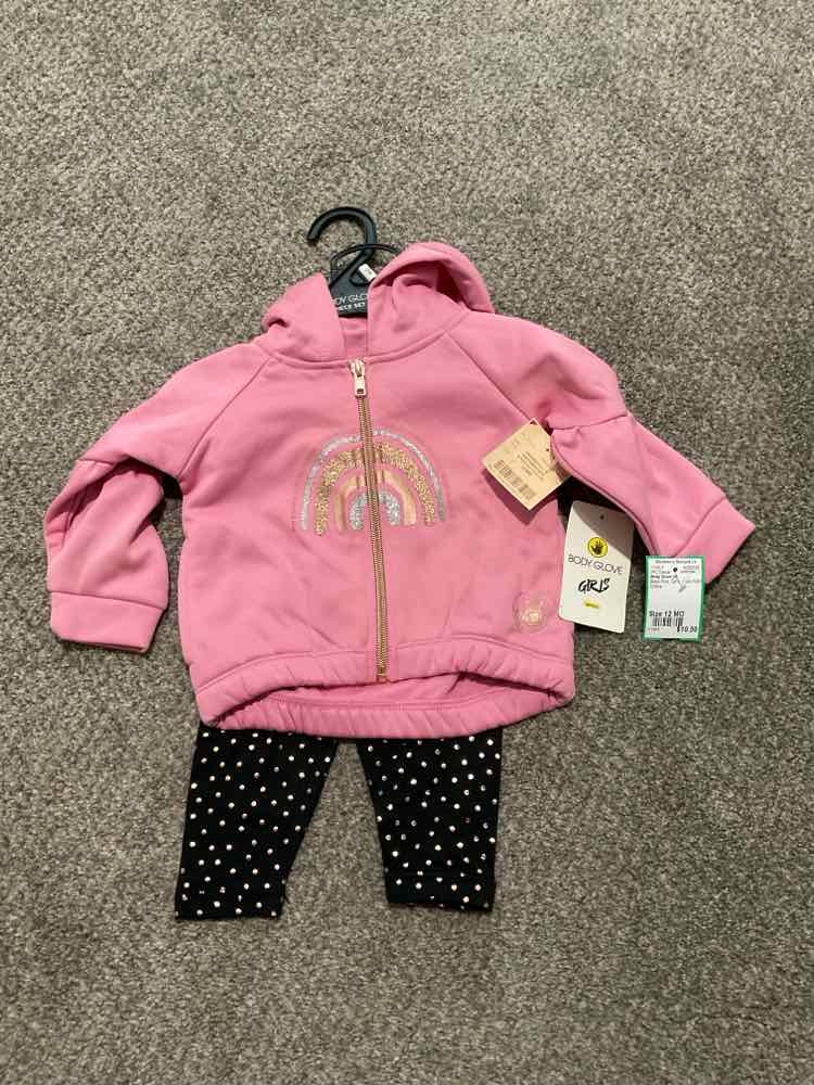Body Glove (A) Black Pink Infant Size 12 MO Girl's 2PC Casual