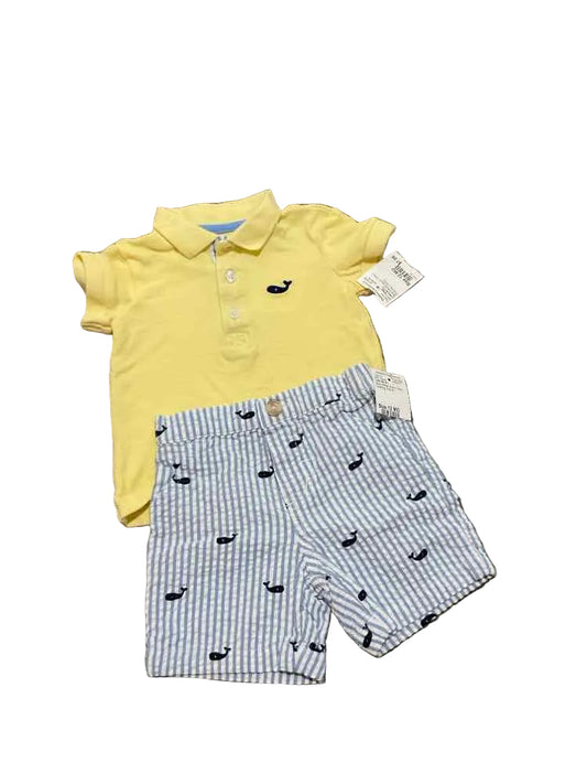 Little Me (C) Blue Yellow Infant Size 12 MO Boy's 2PC Casual