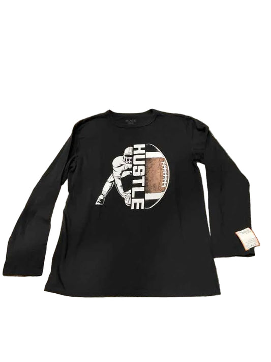 Children's Place (D) White Black Youth Size 14 Boy's LSTop