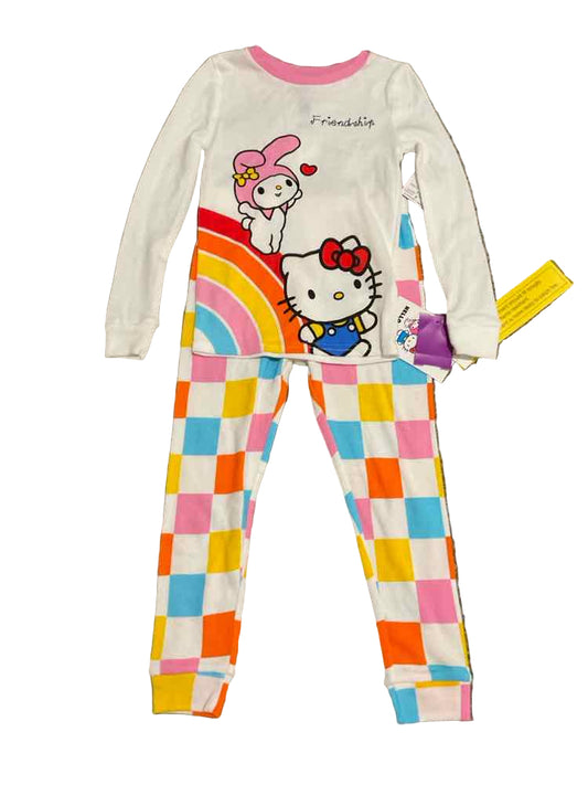 Hello Kitty (D) White Pink Toddler Size 4T Girl's 2PCSleepwear
