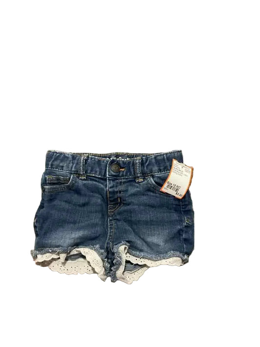 Cat and Jack (D) White Blue Infant Size 18 MO Girl's ShortDenim