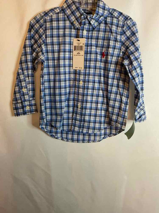 Polo Ralph Lauren (A) Blue Plaid Toddler Size 2T ButtondownLS