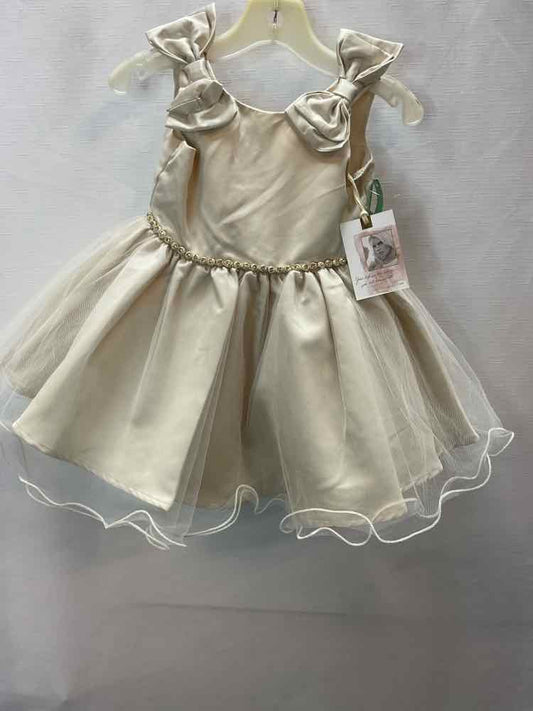 Jessica Simpson (B) Tan Infant Size 12 MO PartyDress