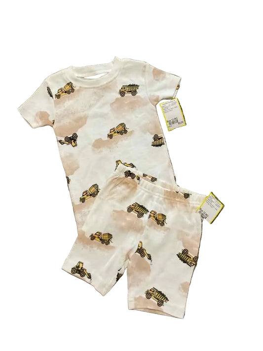 Carters (C) white brown Infant Size 12 MO Boy's 2PCSleepwear