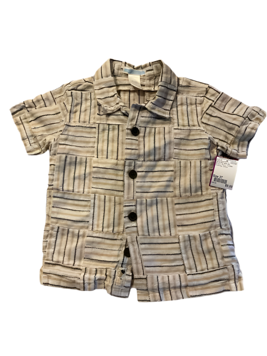 Janie and Jack (A) Brown Toddler Size 3T Boy's ButtondownSS
