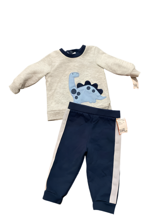 Little Me (C) Blue Gray Infant Size 12 MO Boy's 2PC Casual
